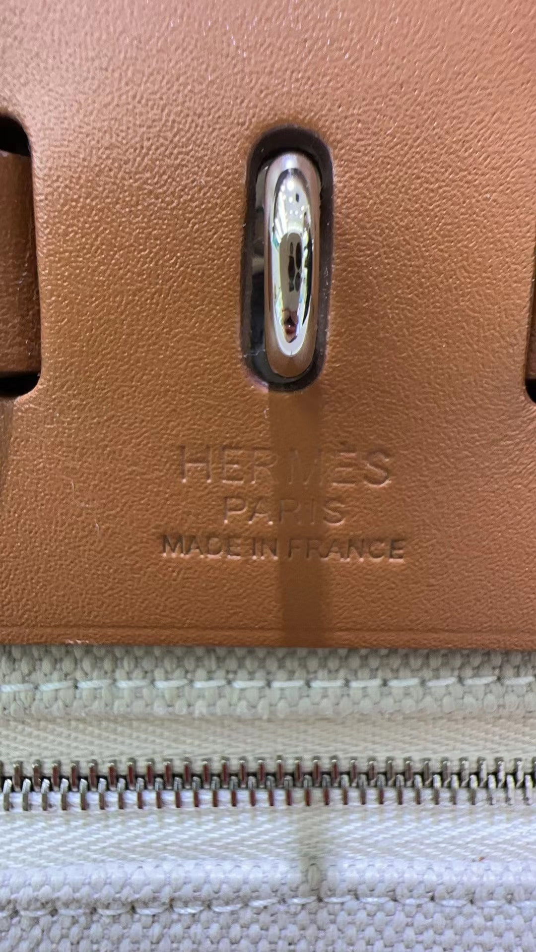 에르메스 에르백 메신저 39 H 바이킹 캔버스 헌터 팔라듐 하드웨어 에크류 베쥬 포브